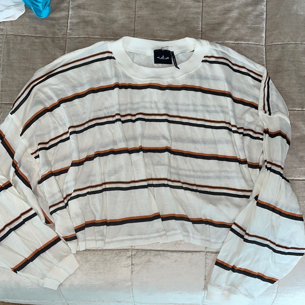 Urban outfitters cropped long sleeve striped